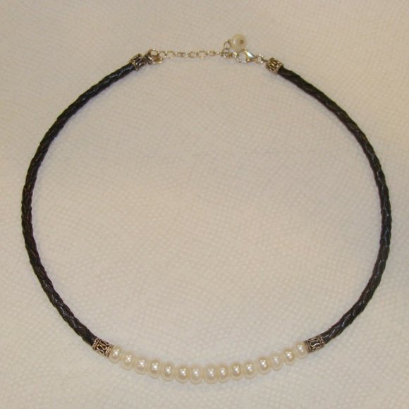 Sterling Silver Necklace Bracelet Set Real Pearls - Picture 4 of 10